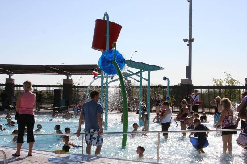 People swimming at Skyline Aquatic Center 