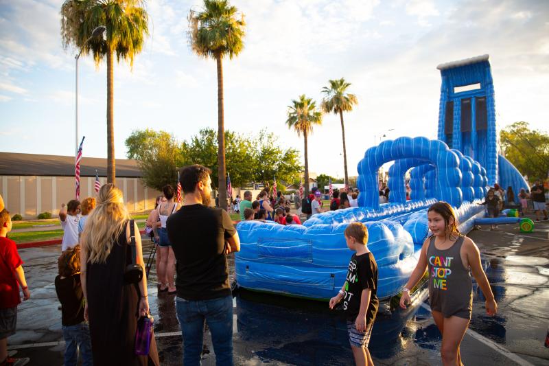 inflatable waterslide at Celebration Splash Zone at Willmeng Arizona Celebration of Freedom 
