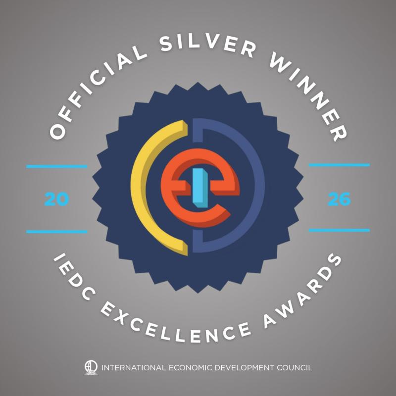 logo for Excellence in Economic Development Silver Award from the Int'l Economic Development Council